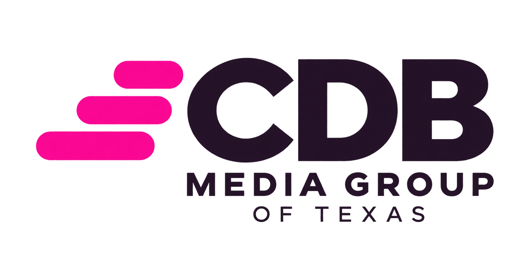 Hot pink CDB Media Group logo